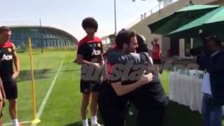 Maradona en el entrenamiento del Manchester United