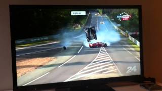 Toyota TS030 #8 & Ferrari 458 #81 Horrific Crash at Le Mans 2012