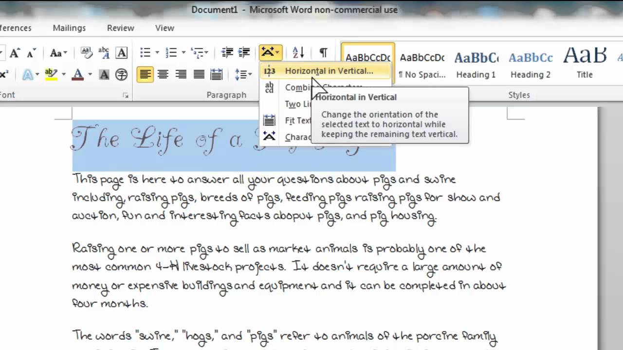 rotate pdf document using word