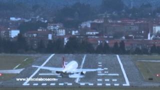 Aterrizaje imposible en Bilbao. LEBB..Crosswind. 14-02-2014.