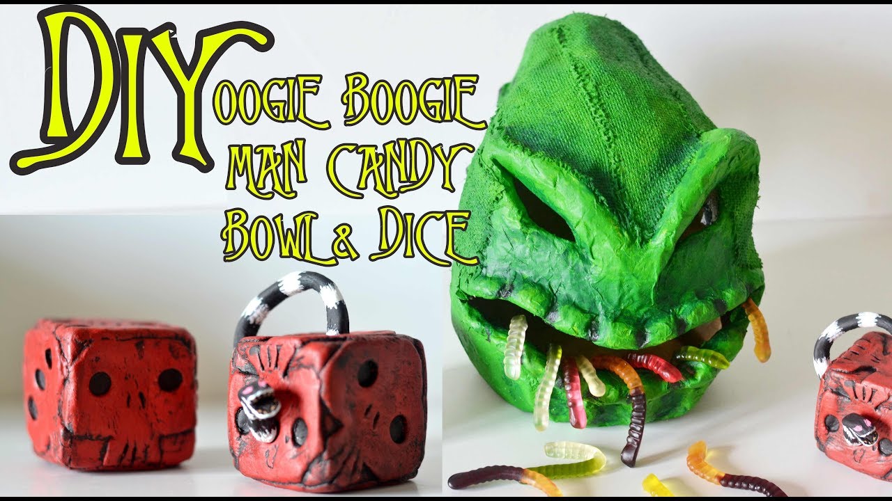 DIY Oogie Boogie Man Candy Bowl \u0026 Snake Dice from Nightmare Before Chr...