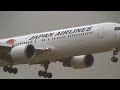 Storm!! JAL Boeing 767-300ER Crosswind Landing at Narita