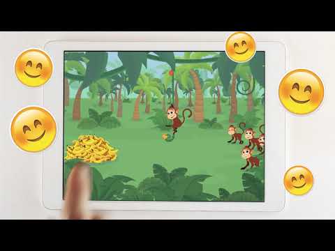 Learn through play with Keiki App! Play with funny monkey!