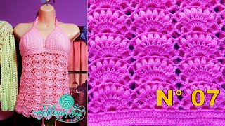 BLUSA A CROCHET PASO A PASO FÁCIL EN ESPAÑOL en punto abanicos y garbanzos para mujer