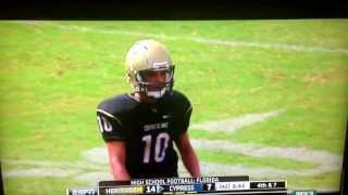 Cypress Bay (FL) HS Football Coach Strikes QB in Helmet for Overthrowing Receiver 8-25-13