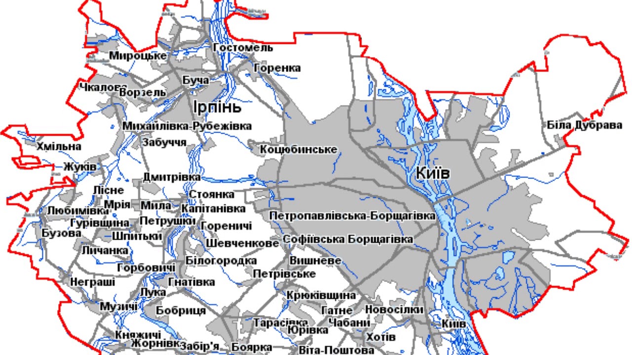 Карта киева и области подробная