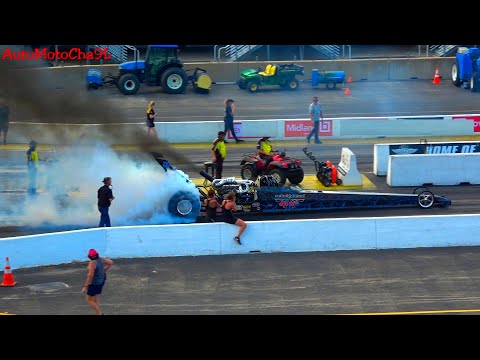DIESEL DRAGSTER LOUD SOUND OF NITRO FUNNY CARS SMOKING TIRES DRAG RACING