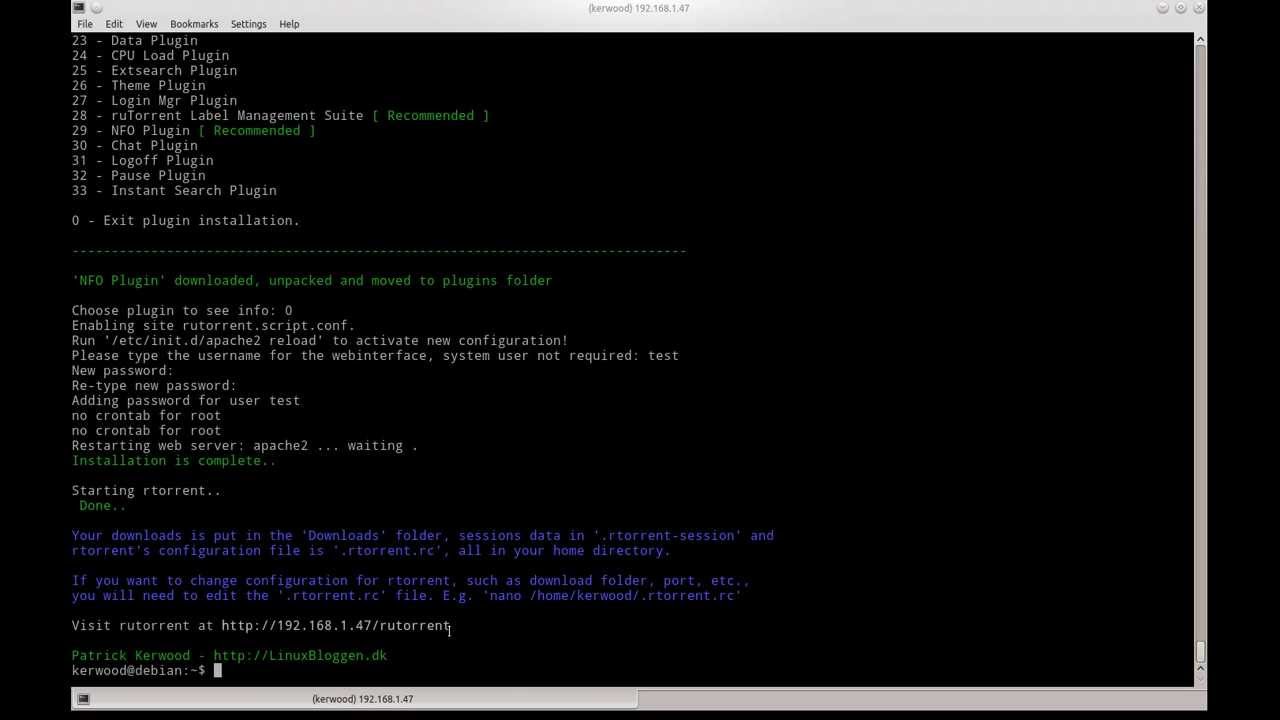 Rtorrent + Rutorrent Auto Install Script 1.0.2 - YouTube