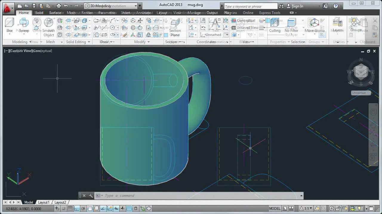 AutoCAD 2013 Tutorial: How to Convert 2D to 3D Objects - YouTube