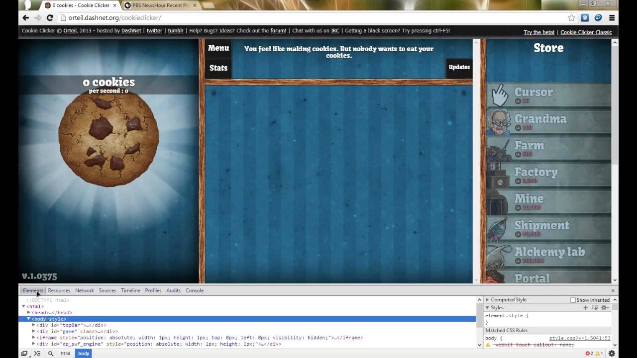 infinity cookie clicker hack name