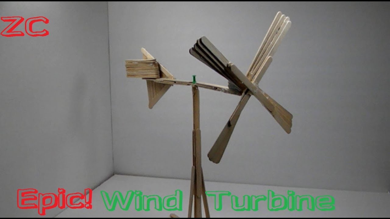 How To Make A Wind Turbine Out Of Popsicle Sticks - YouTube