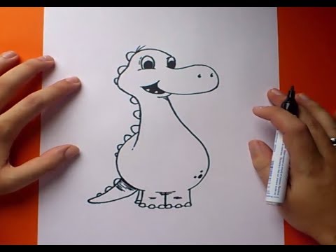 Como dibujar un dinosaurio paso a paso 4 