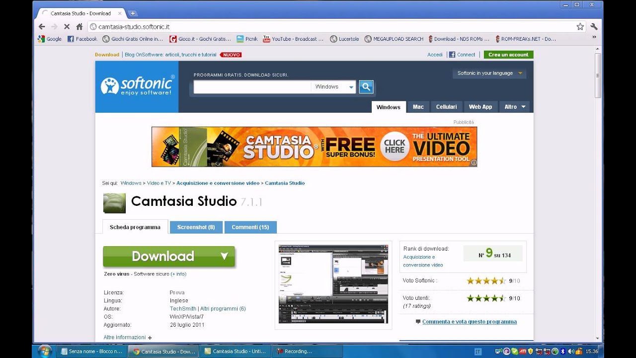 Come scaricare Camtasia Studio 7 versione completa - YouTube