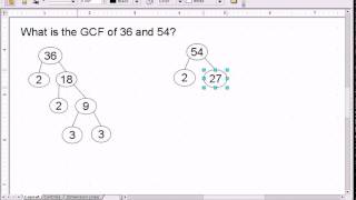 Gcf Of 36 And 54 Youtube