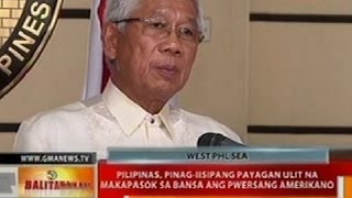 BT: Pilipinas, pinag-iisipang payagan ulit na makapasok sa bansa ang pwersang Amerikano