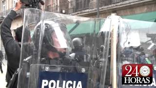 Detenciones de Policía Federal durante desalojo de maestros de la CNTE