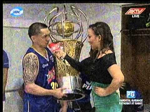 LOCKER ROOM CELEBRATION with Erika Padilla - PBA Philippine Cup Finals 01/16/13