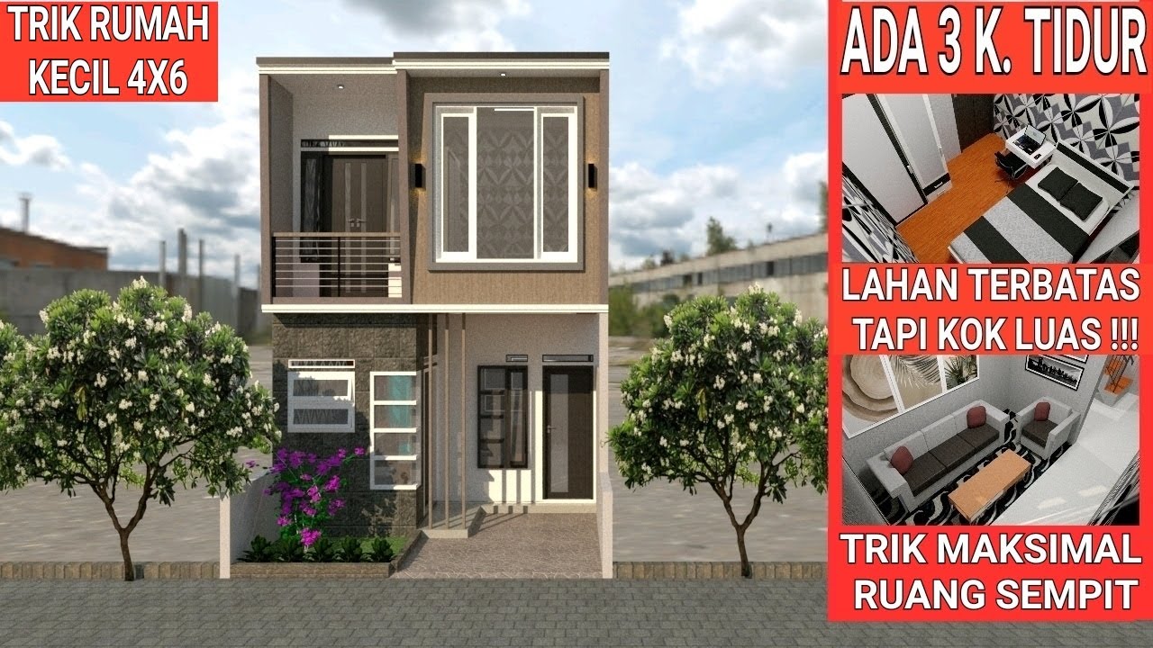 48+ Desain Rumah Minimalis 2 Lantai Ukuran 4X6 Pics