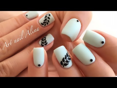 Art Nail Матовый маникюр с веточками и стразами!