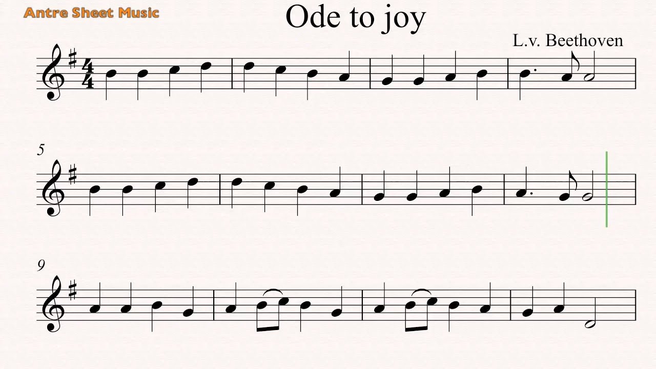 Ode to joy- Guitar sheet music - YouTube