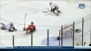 Carter Hutton makes unreal sliding save