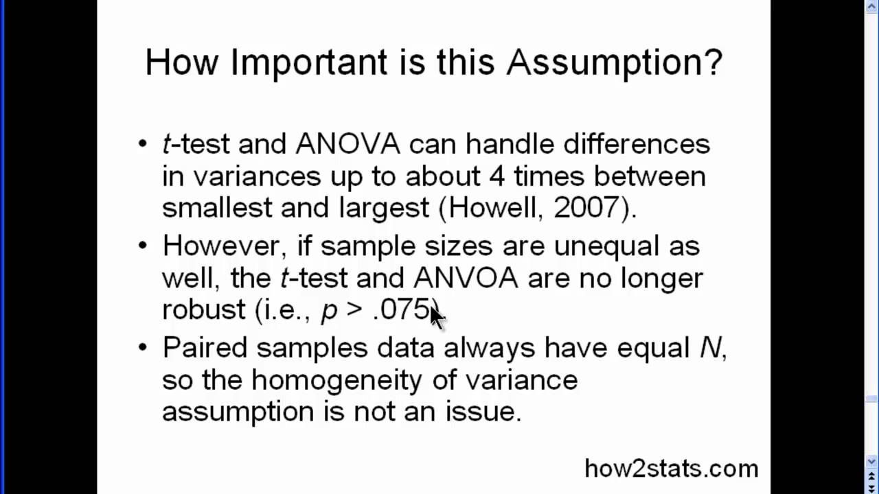 The Assumption of Homogeneity of Variance - Statistics ...
