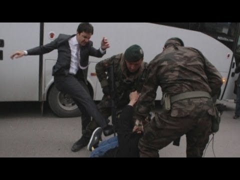 Subscribe to ITN News: http://bit.ly/1bmWO8h
Photographs show the moment one of the Turkish Prime Minister\'s advisors appears to furiously kick a protestor, in the aftermath of a mine disaster. The photographs were spread worldwide through social media, one day after hundreds of workers were killed in a mine in Soma. The Prime Minister\'s office was not immediately available to comment after his close advisor, Yusuf Yerkel, was captured kicking the man, as special forces police detained him during a protest. Today rescuers have still been trying to reach parts of the coal mine almost 48 hours after a fire knocked out power and shut down ventilation shafts and elevators, trapping hundreds underground. Trouble has flared on the country\'s streets as grief turned to anger in the wake of the accident. At least 282 people have been confirmed dead and hopes are fading of pulling out any more alive of the 100 or so still thought to be inside. Report by Claire Lomas.

Like us on Facebook: http://on.fb.me/1aENuyJ
Follow us on Twitter: http://bit.ly/1fta2Qp
Add us on Google+: http://bit.ly/17z0Dpd

More stories from ITN:
Amazing footage: Cricket ball in space: http://bit.ly/1guohKb
Psychic orangutan predicts German Cup Final results: http://bit.ly/1otKN87
Treasure hunters loot \'Santa Maria\' wreck: http://bit.ly/1oTjy4h
Funny! Grannys\' first hot air balloon ride: http://bit.ly/1g7HRLP
Syria latest: Rebels try to take over checkpoint: http://bit.ly/1lseUXi
RIP: Our tribute to Stephen Sutton: http://bit.ly/1std0JM
200+ killed in Turkey mine disaster: http://bit.ly/1lwYbFf
Shocking: House fire causes explosion: http://bit.ly/1iI335S
Twin girls born holding hands: http://bit.ly/RL3RBc
Shooting at children\'s birthday party in California: http://bit.ly/1l2xB52
Dramatic footage: Hostage drama on Rio bus: http://bit.ly/1mNEVXH
Incredible! Plane parachutes to ground: http://bit.ly/1oHHAPw
Obama heckled during speech: http://bit.ly/1lmxMtv
Dramatic rescue occurs mid-wedding! http://bit.ly/1iy9t7o
FAIL: Man tries to smuggle cocaine in sandwich: http://bit.ly/1nvGq9W
Say hello to Canada\'s first weed vending machine: http://bit.ly/1iwCchw
90-year-old convicted as a drug mule: http://bit.ly/1qiNPOt
Fight breaks out on live TV in Jordan: http://bit.ly/1m14y4x

See 2013\'s Most Watched Videos: http://bit.ly/1cKAmGl

See our Biggest Videos of All Time: http://bit.ly/18ZACCf