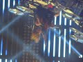 Motley Crue 2013 Winnipeg Tommy Lee takes lucky fan for a ride on his roller coaster drum kit.