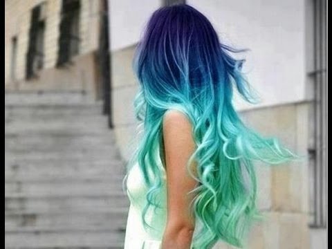 Ombre Hair Blonde To Blue Haircuts