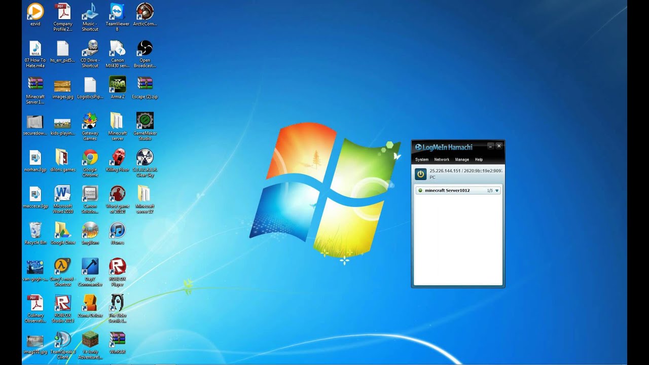 Minecraft how to make a server 1.6.2 using logMeIn Hamachi - YouTube