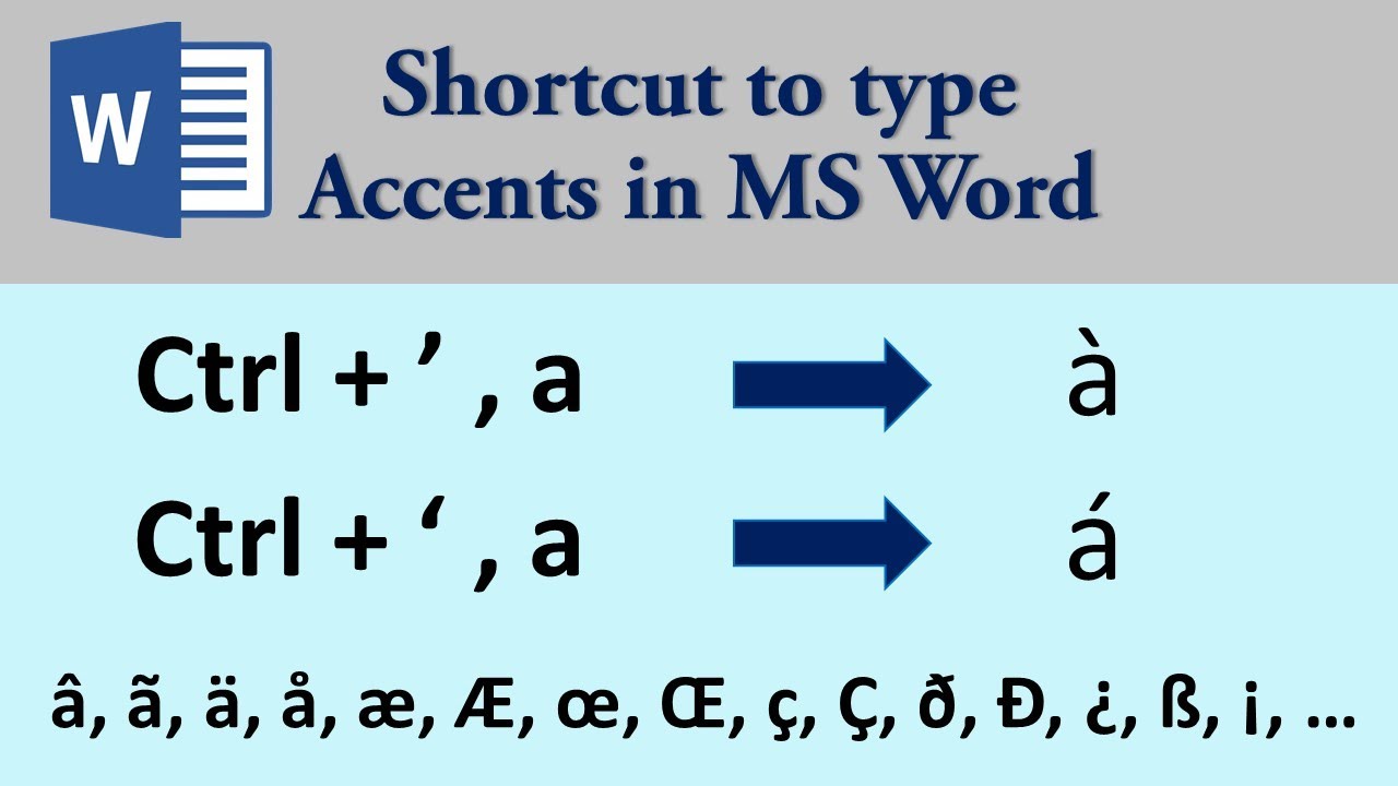 How To Type E Accent Aigu