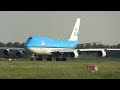 B747 KLM 3 TIMES Takeoff live uncut @ AMS Schiphol