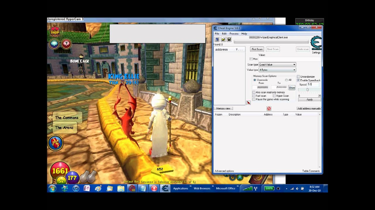 Going Fast Motion on Wizard 101 With Cheat Engine - YouTube