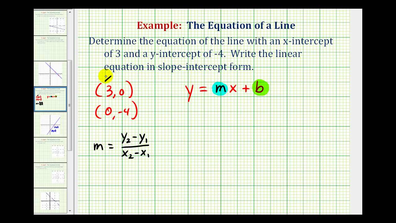 calculate slope intercept form