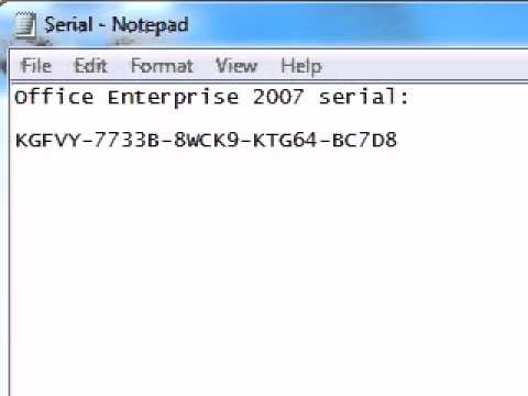 cambiar serial office 2007 enterprise
