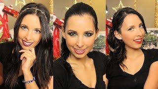 3 ideas de MAQUILLAJE FACIL para NAVIDAD!