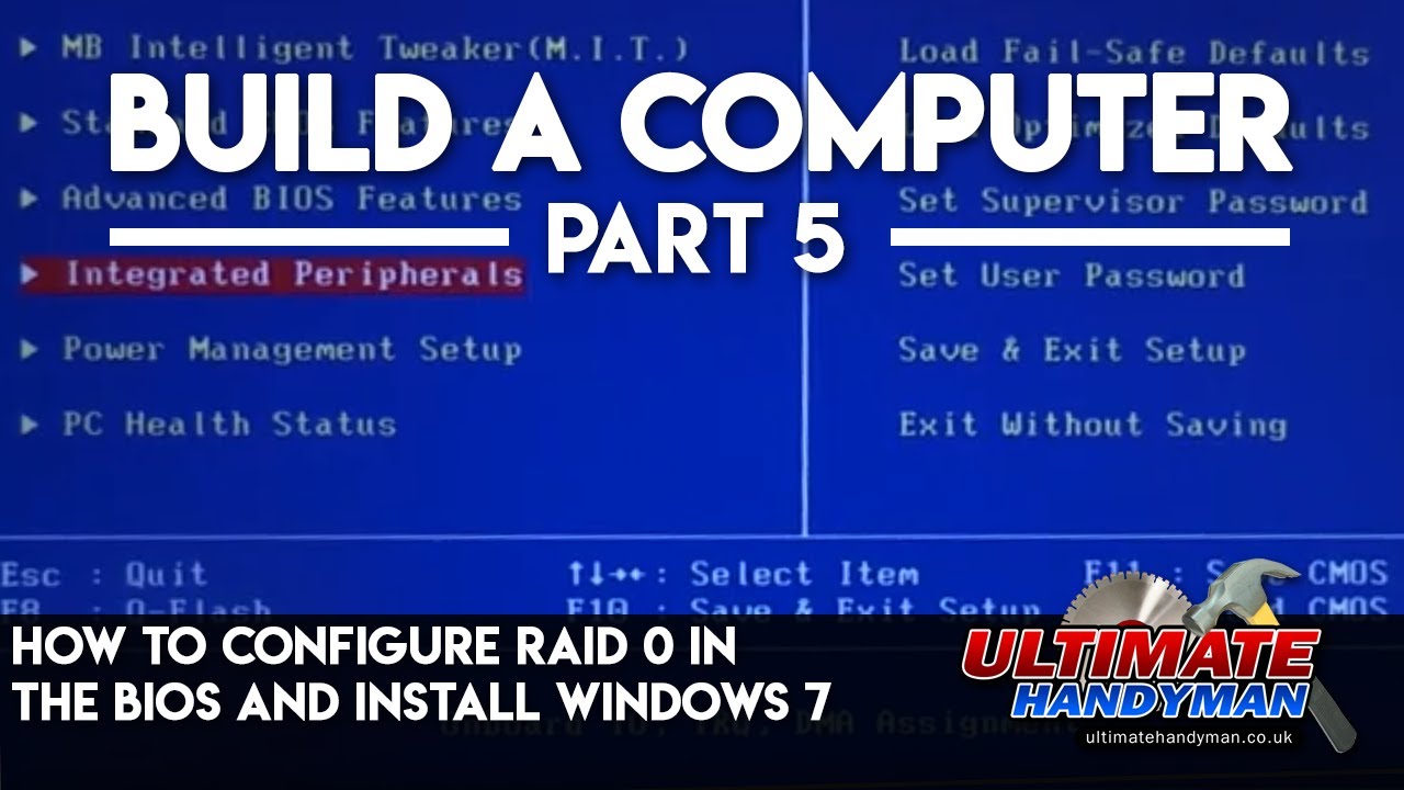 How to configure raid 0 in the bios and install windows 7 - YouTube