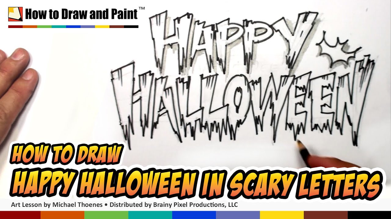 How to Draw Cool Letters Happy Halloween in Scary Letters YouTube