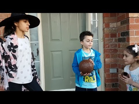 Hadil doing a magic trick with shoe and soccer ball! HZHtube kids fun