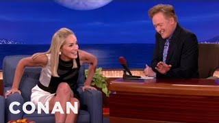 Sharon Stone Recreates Her "Basic Instinct" Leg Cross