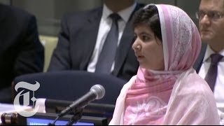 Malala Yousafzai, Girl Shot by Taliban, Addresses the U.N.