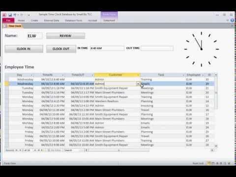 MS Access 2010 Template: Task Tracker / Time Clock - YouTube
