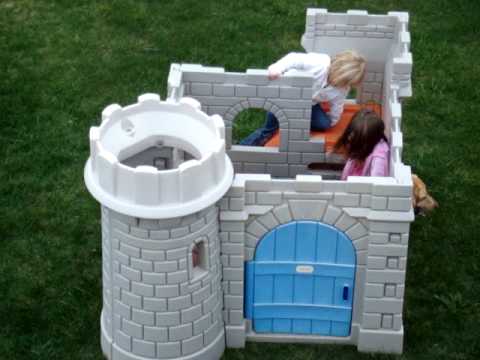 Little Tykes Play Castle, dog gaurding it!! - YouTube