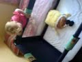 jumping in her cot, leah funny baby . 2