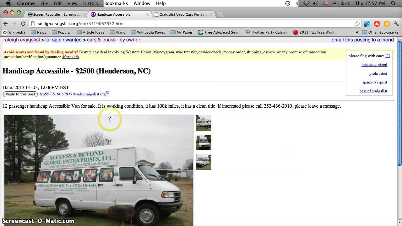 Craigslist Handicap Vans for Sale by Owner in North ...