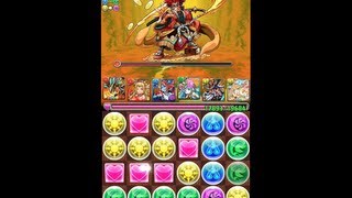 パズドラ　「大泥棒参上！　地獄級」　ホルス+麒麟の化身サクヤ20倍PTノーコンクリア