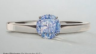 Cómo dibujar un anillo con diamante azul