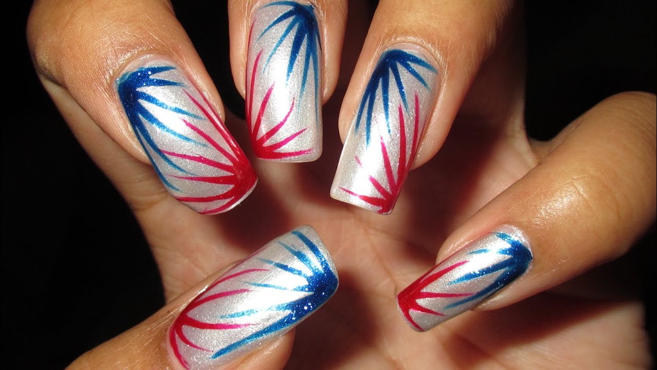 3. Red, White, and Blue Nail Art Design - wide 5