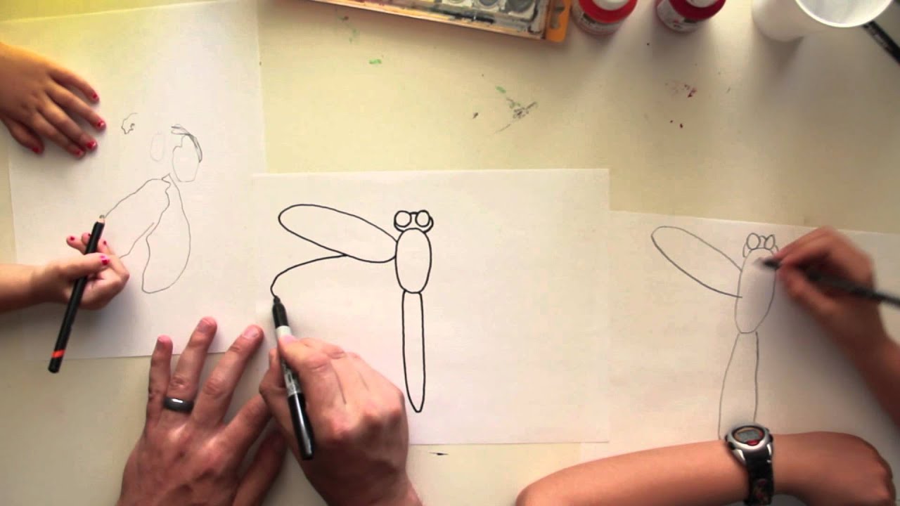 How To Draw A Dragonfly - YouTube