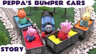 Peppa Pig Play Doh Bumper Cars Thomas and Friends Story Muddy Puddles Car Playdough Theme Park Ride